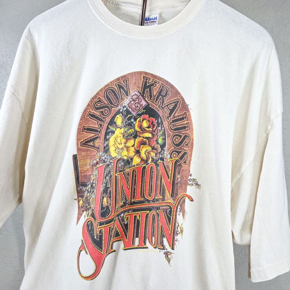 Alison Krauss Union Station Tour T-Shirt Gildan Heavy Cotton Sz 2XL